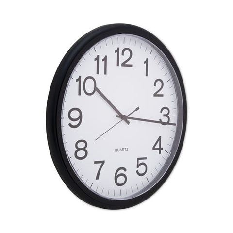 Round Wall Clock, 13.5" Overall Diameter, Black Case, 1 Aa (sold Separately)