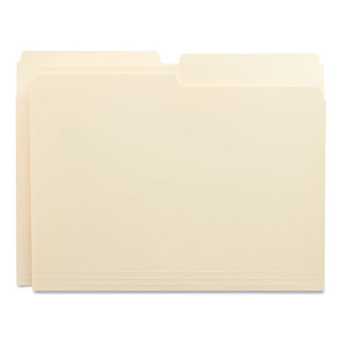 Top Tab File Folders, 1/2-cut Tabs: Assorted, Letter Size, 0.75" Expansion, Manila, 100/box