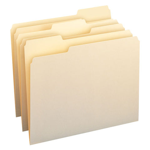 Top Tab File Folders, 1/5-cut Tabs: Assorted, Letter Size, 0.75" Expansion, Manila, 100/box