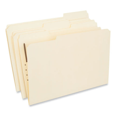 Reinforced Top Tab Fastener Folders, 0.75" Expansion, 1 Fastener, Legal Size, Manila Exterior, 50/box