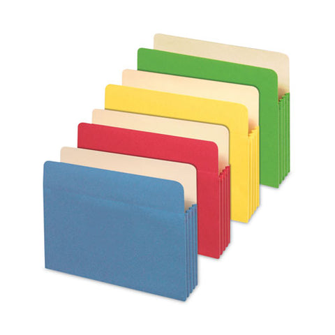 Redrope Expanding File Pockets, 3.5" Expansion, Letter Size, Assorted Colors, 5/box