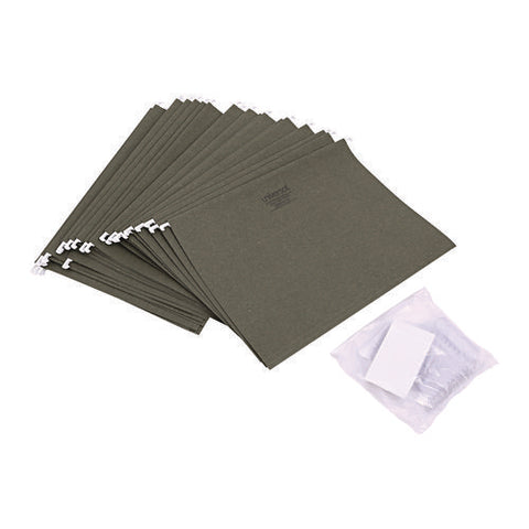 Hanging File Folders, Letter Size, 1/5-cut Tabs, Standard Green, 25/box