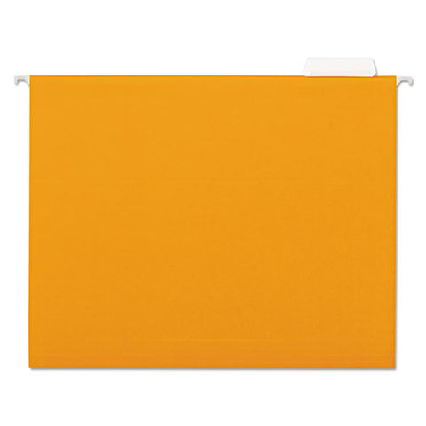 Deluxe Bright Color Hanging File Folders, Letter Size, 1/5-cut Tabs, Orange, 25/box