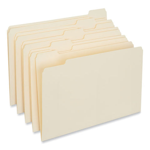 Top Tab File Folders, 1/5-cut Tabs: Assorted, Legal Size, 0.75" Expansion, Manila, 100/box