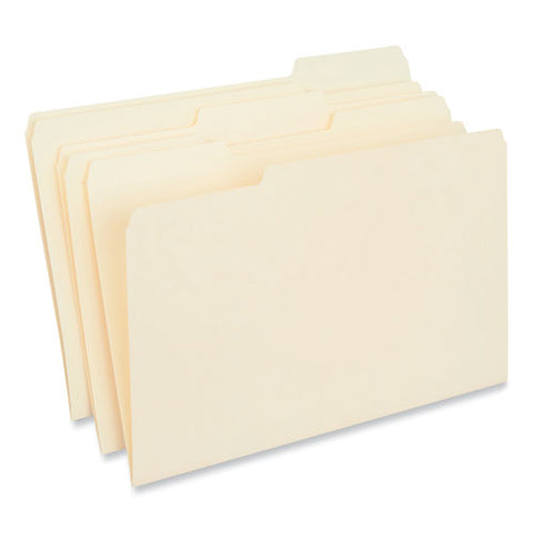 Interior File Folders, 1/3-cut Tabs: Assorted, Legal Size, 9.5-pt Manila, 100/box