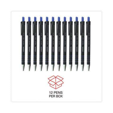 Ballpoint Pen, Retractable, Medium 1 Mm, Blue Ink, Blue Barrel, Dozen