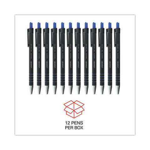 Ballpoint Pen, Retractable, Fine 0.7 Mm, Blue Ink, Blue Barrel, Dozen