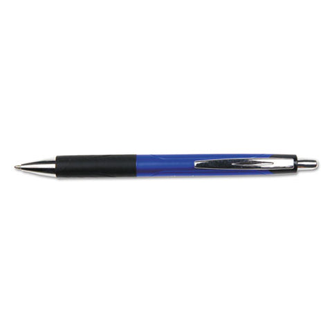 Comfort Grip Ballpoint Pen, Retractable, Medium 1 Mm, Blue Ink, Blue/black Barrel, Dozen