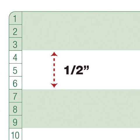 Printout Paper, 1-part, 20 Lb Bond Weight, 14.88 X 11, White/green Bar, 2,400/carton