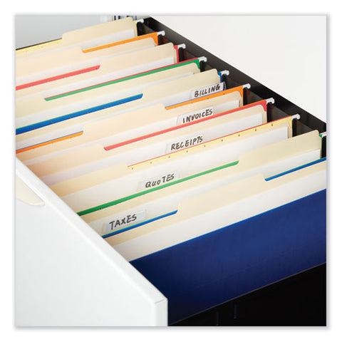 Double-ply Top Tab Manila File Folders, 1/5-cut Tabs: Assorted, Letter Size, 0.75" Expansion, Manila, 100/box