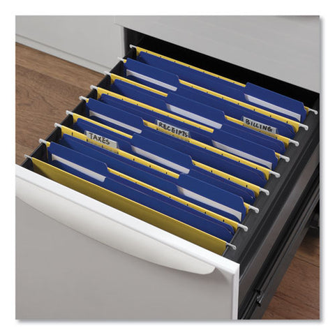 Reinforced Top-tab File Folders, 1/3-cut Tabs: Assorted, Letter Size, 1" Expansion, Blue, 100/box