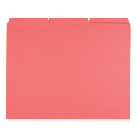 Reinforced Top-tab File Folders, 1/3-cut Tabs: Assorted, Letter Size, 1" Expansion, Red, 100/box