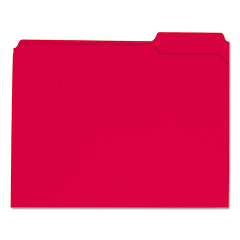 Reinforced Top-tab File Folders, 1/3-cut Tabs: Assorted, Letter Size, 1" Expansion, Red, 100/box