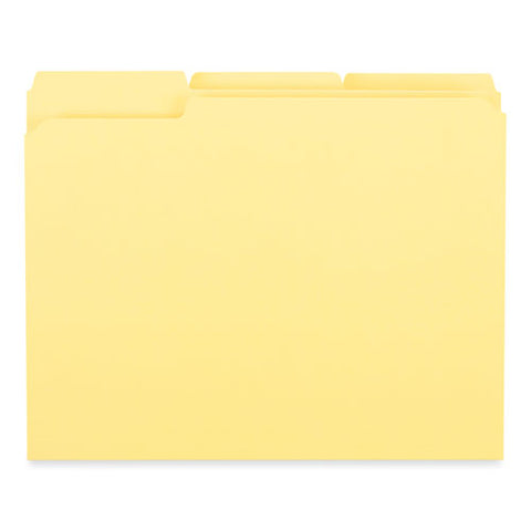 Reinforced Top-tab File Folders, 1/3-cut Tabs: Assorted, Letter Size, 1" Expansion, Yellow, 100/box