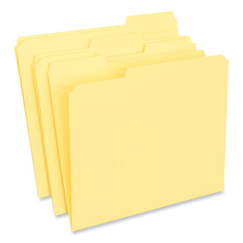 Reinforced Top-tab File Folders, 1/3-cut Tabs: Assorted, Letter Size, 1" Expansion, Yellow, 100/box