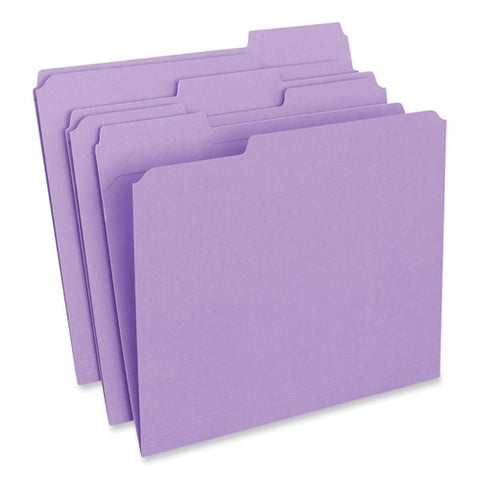 Reinforced Top-tab File Folders, 1/3-cut Tabs: Assorted, Letter Size, 1" Expansion, Violet, 100/box