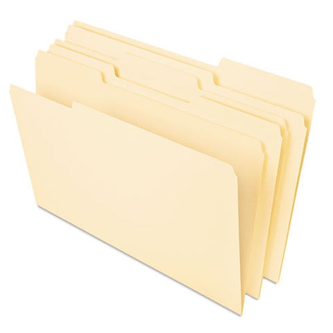 Deluxe Heavyweight File Folders, 1/3-cut Tabs: Assorted, Letter Size, 0.75" Expansion, Manila, 50/pack