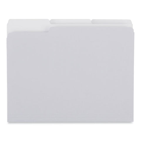 Top Tab File Folders, 1/3-cut Tabs: Assorted, Letter Size, 0.75" Expansion, Gray, 100/box