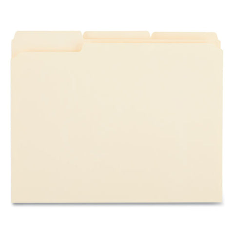 Top Tab File Folders, 1/3-cut Tabs: Assorted, Letter Size, 0.75" Expansion, Manila, 50/box