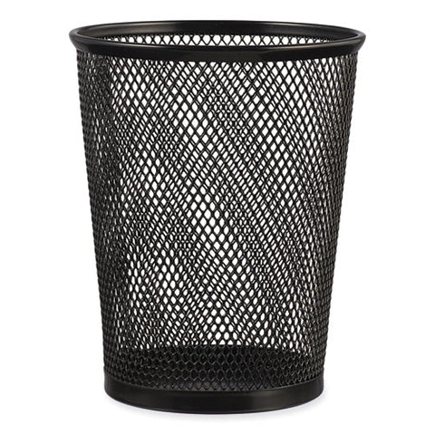 Jumbo Steel Mesh Pencil Cup, 4.38" Diameter X 5.38"h, Black