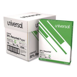 30% Recycled Copy Paper, 92 Bright, 20 Lb Bond Weight, 8.5 X 11, White, 500 Sheets/ream, 5 Reams/carton