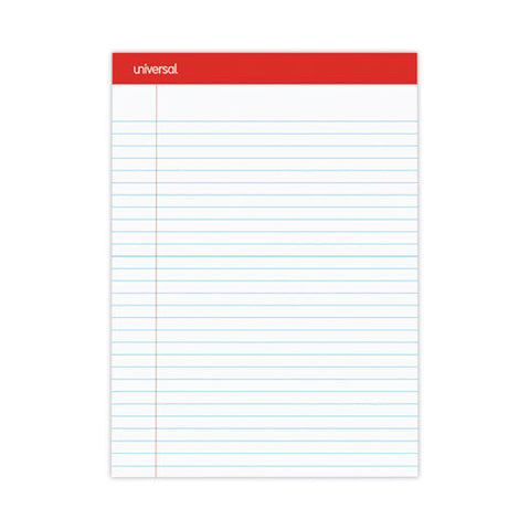 Perforated Ruled Writing Pads, Wide/legal Rule, Red Headband, 50 White 8.5 X 11.75 Sheets, Dozen