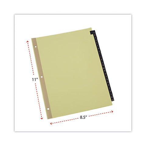 Deluxe Preprinted Simulated Leather Tab Dividers With Gold Printing, 25-tab, A To Z, 11 X 8.5, Buff, 1 Set