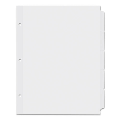 Self-tab Index Dividers, 5-tab, 11 X 8.5, White, 36 Sets