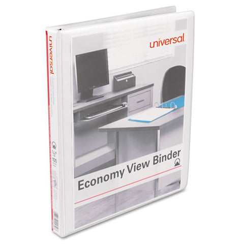 Economy Round Ring View Binder, 3 Rings, 0.5" Capacity, 11 X 8.5, White