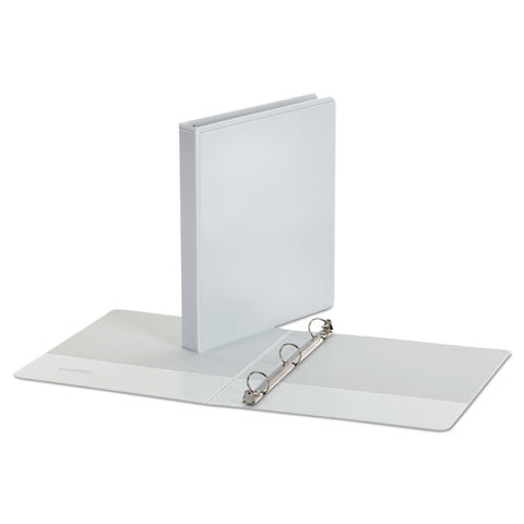 Economy Round Ring View Binder, 3 Rings, 1" Capacity, 11 X 8.5, White, 12/carton