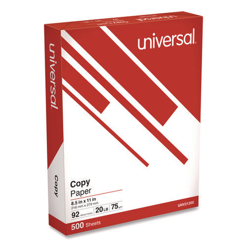 Copy Paper, 92 Bright, 20 Lb Bond Weight, 8.5 X 11, White, 500 Sheets/ream, 10 Reams/carton, 40 Cartons/pallet