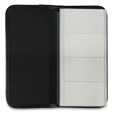 Business Card Holder, Holds 160 3.5 X 2 Cards, 4.75 X 10.13, Vinyl, Black