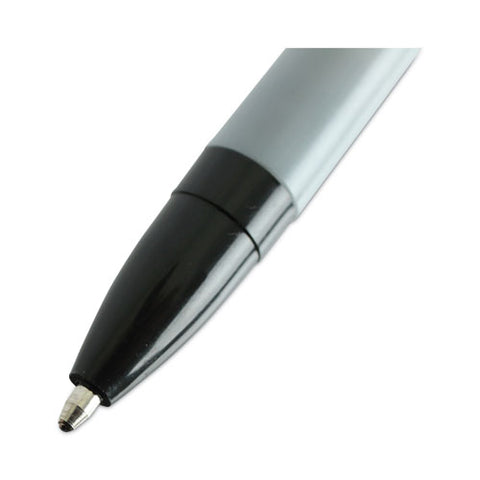 Ballpoint Pen, Stick, Medium 1 Mm, Black Ink, Gray/black Barrel, Dozen