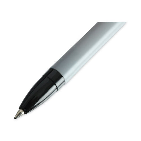 Ballpoint Pen, Stick, Fine 0.7 Mm, Black Ink, Gray/black Barrel, Dozen