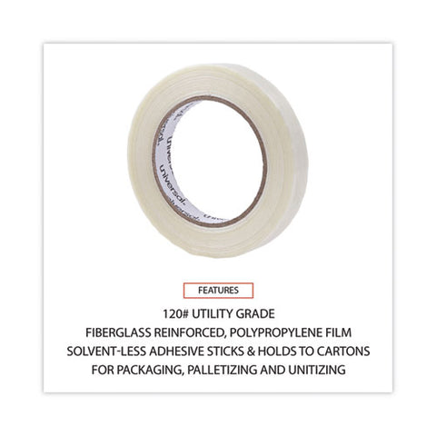 120# Utility Grade Filament Tape, 3" Core, 18 Mm X 54.8 M, Clear