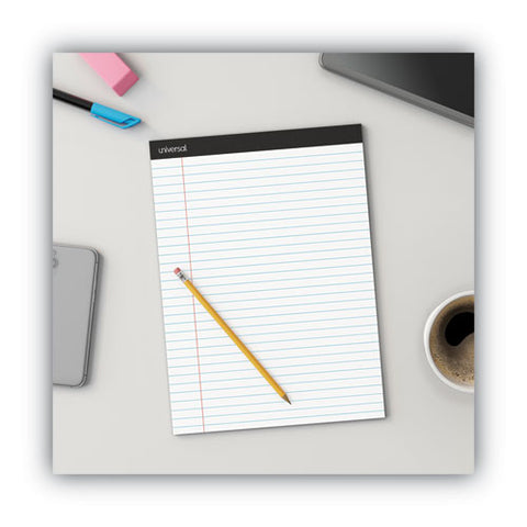 Premium Ruled Writing Pads With Heavy-duty Back, Wide/legal Rule, Black Headband, 50 White 8.5 X 11 Sheets, 12/pack