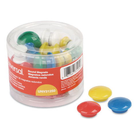 Assorted Magnets, Circles, Assorted Colors, 0.63", 1", 1.63" Diameters, 30/pack