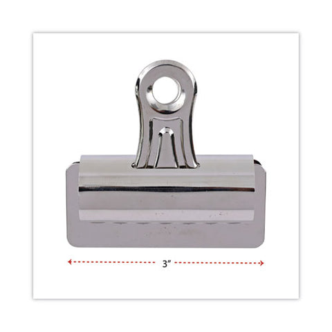 Bulldog Clips, Jumbo, Nickel, 12/pack