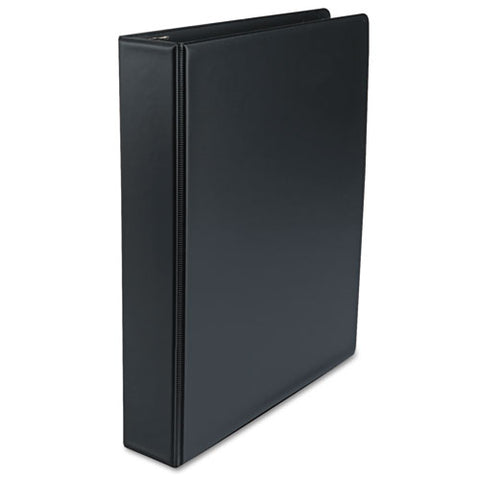 Economy Non-view Round Ring Binder, 3 Rings, 1.5" Capacity, 11 X 8.5, Black