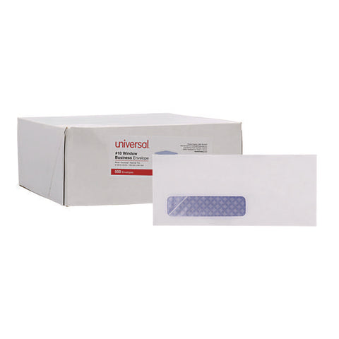 Open-side Security Tint Business Envelope, 1 Window, #10, Commercial Flap, Gummed Closure, 4.13 X 9.5, White, 500/box