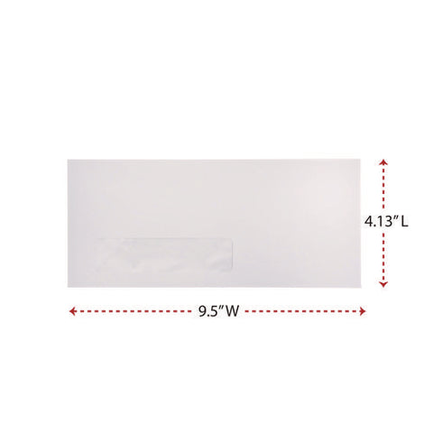 Open-side Business Envelope, 1 Window, #10, Commercial Flap, Gummed Closure, 4.13 X 9.5, White, 500/box