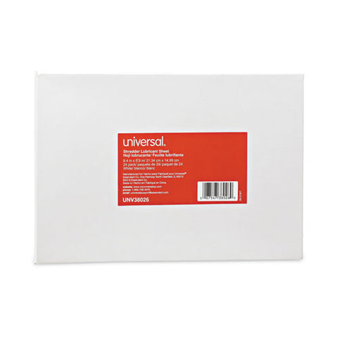 Shredder Lubricant Sheets, 8.4 X 5.9, 24 Sheets/pack