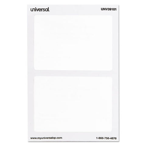 Plain Self-adhesive Name Badges, 3 1/2 X 2 1/4, White, 100/pack