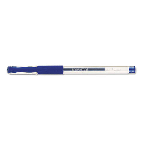 Comfort Grip Gel Pen, Stick, Medium 0.7 Mm, Blue Ink, Clear/blue Barrel, Dozen