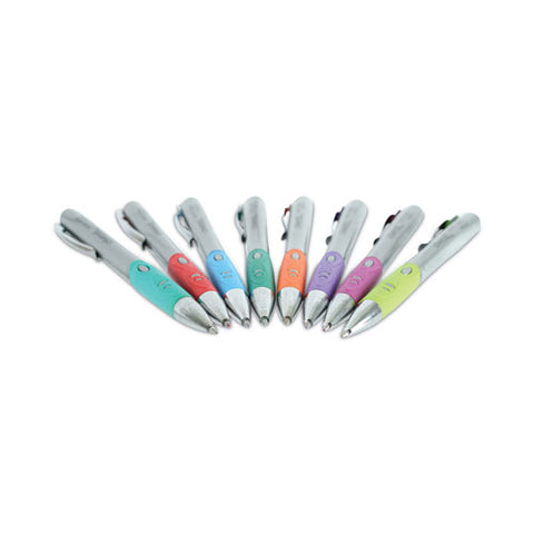 Comfort Grip Gel Pen, Retractable, Medium 0.7 Mm, Assorted Ink And Barrel Colors, 8/pack