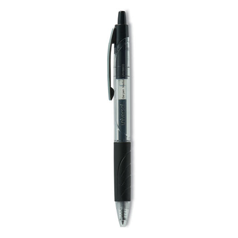 Comfort Grip Gel Pen, Retractable, Medium 0.7 Mm, Black Ink, Clear/black Barrel, 36/pack