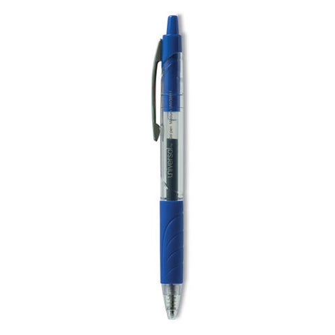 Comfort Grip Gel Pen, Retractable, Medium 0.7 Mm, Blue Ink, Clear/blue Barrel, 36/pack