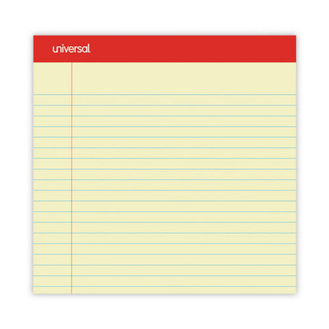 Perforated Ruled Writing Pads, Wide/legal Rule, Red Headband, 50 Canary-yellow 8.5 X 14 Sheets, Dozen