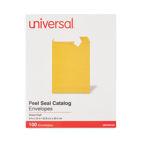 Peel Seal Strip Catalog Envelope, #10 1/2, Square Flap, Self-adhesive Closure, 9 X 12, Natural Kraft, 100/box