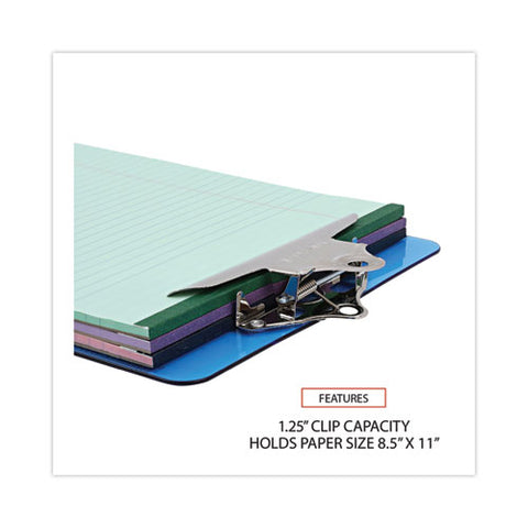 Plastic Clipboard With High Capacity Clip, 1.25" Clip Capacity, Holds 8.5 X 11 Sheets, Translucent Blue